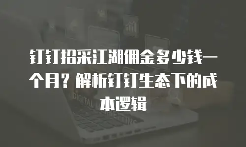 钉钉招采江湖佣金多少钱一个月？解析钉钉生态下的成本逻辑