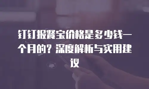 钉钉报餐宝价格是多少钱一个月的？深度解析与实用建议