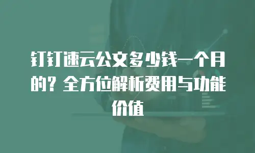 钉钉速云公文多少钱一个月的？全方位解析费用与功能价值