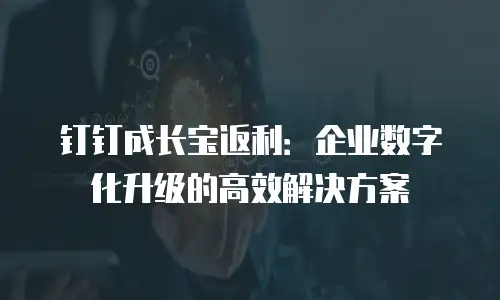 钉钉成长宝返利：企业数字化升级的高效解决方案