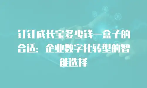 钉钉成长宝多少钱一盒子的合适：企业数字化转型的智能选择