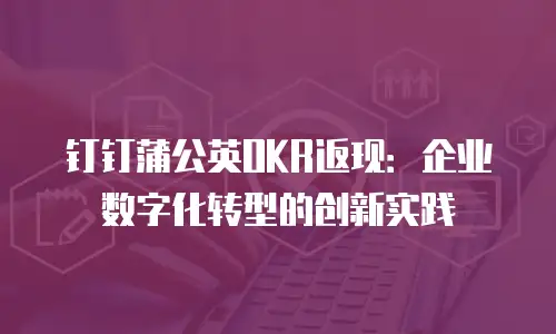 钉钉蒲公英OKR返现：企业数字化转型的创新实践