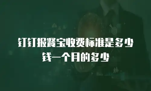 钉钉报餐宝收费标准是多少钱一个月的多少