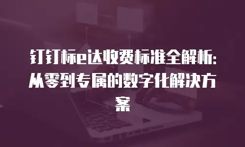 钉钉标e达收费标准全解析：从零到专属的数字化解决方案