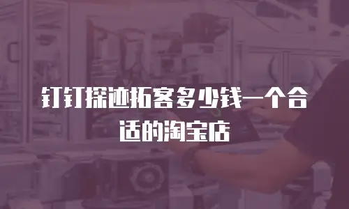 钉钉探迹拓客多少钱一个合适的淘宝店