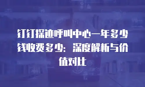 钉钉探迹呼叫中心一年多少钱收费多少：深度解析与价值对比