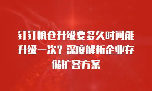 钉钉粮仓升级要多久时间能升级一次？深度解析企业存储扩容方案