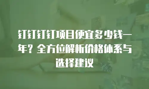 钉钉钉钉项目便宜多少钱一年？全方位解析价格体系与选择建议