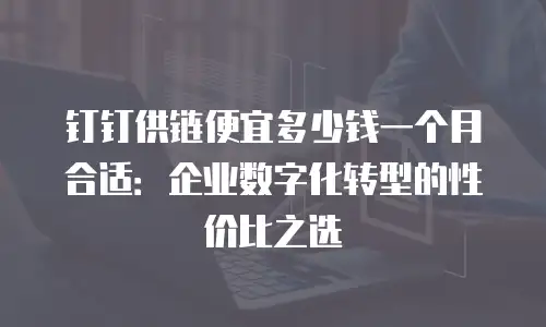 钉钉供链便宜多少钱一个月合适：企业数字化转型的性价比之选