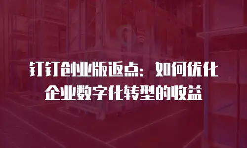 钉钉创业版返点：如何优化企业数字化转型的收益
