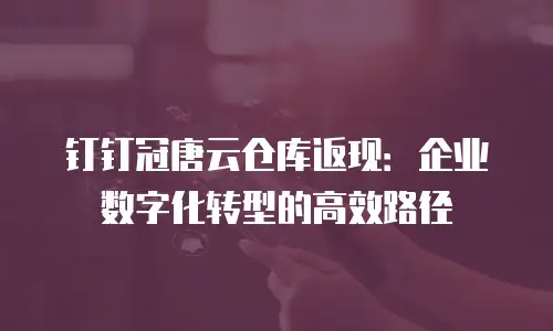 钉钉冠唐云仓库返现：企业数字化转型的高效路径