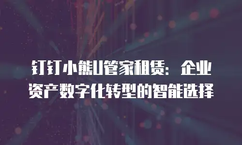 钉钉小熊U管家租赁：企业资产数字化转型的智能选择