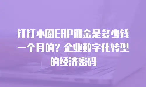 钉钉小圈ERP佣金是多少钱一个月的？企业数字化转型的经济密码
