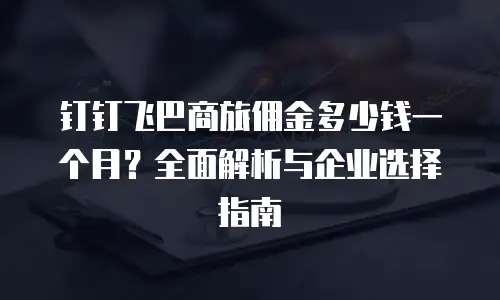 钉钉飞巴商旅佣金多少钱一个月？全面解析与企业选择指南