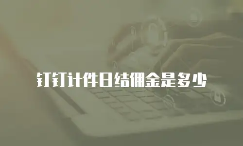 钉钉计件日结佣金是多少