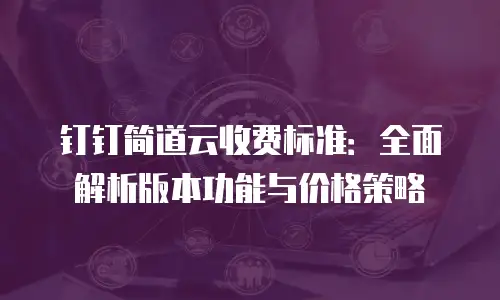 钉钉简道云收费标准：全面解析版本功能与价格策略