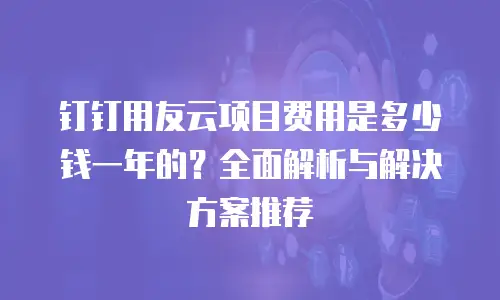 钉钉用友云项目费用是多少钱一年的？全面解析与解决方案推荐