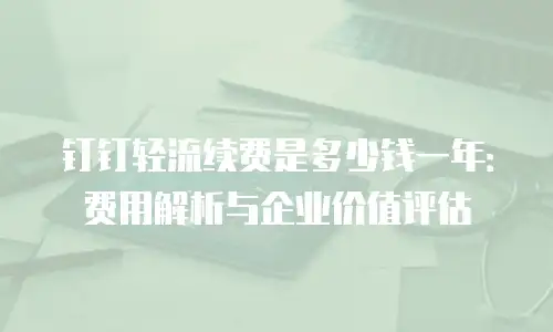 钉钉轻流续费是多少钱一年：费用解析与企业价值评估