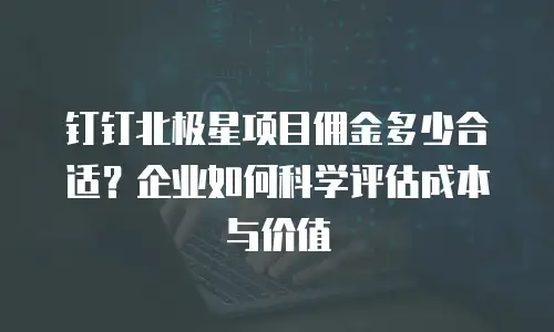 钉钉北极星项目佣金多少合适？企业如何科学评估成本与价值