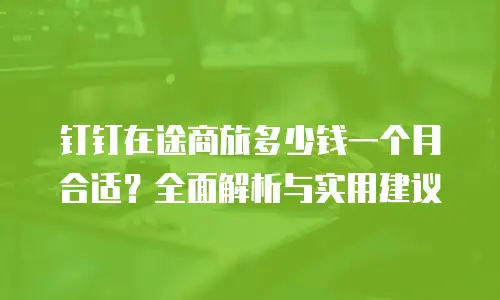 钉钉在途商旅多少钱一个月合适？全面解析与实用建议