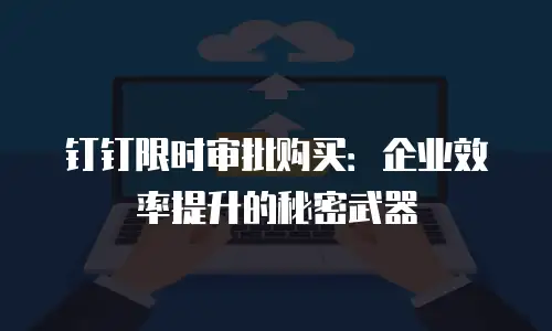 钉钉限时审批购买：企业效率提升的秘密武器
