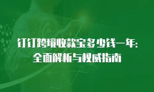 钉钉跨境收款宝多少钱一年：全面解析与权威指南