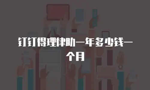 钉钉得理律助一年多少钱一个月