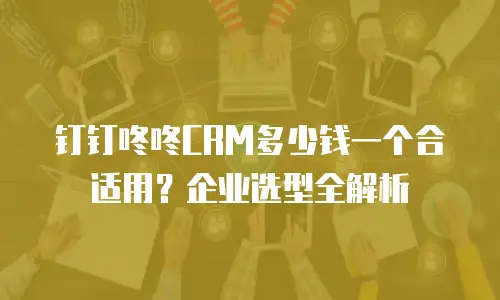 钉钉咚咚CRM多少钱一个合适用？企业选型全解析