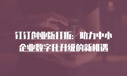 钉钉创业版打折：助力中小企业数字化升级的新机遇