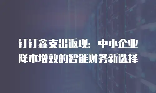 钉钉鑫支出返现：中小企业降本增效的智能财务新选择