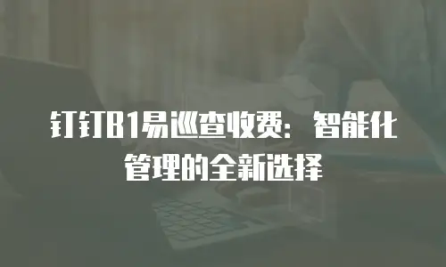 钉钉B1易巡查收费：智能化管理的全新选择