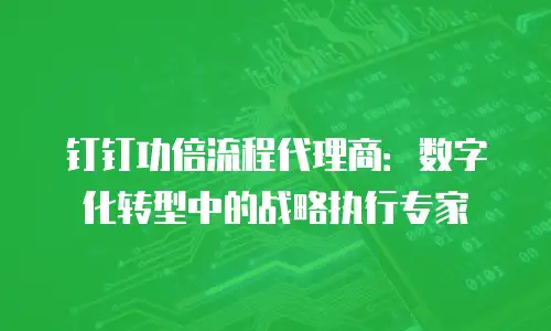钉钉功倍流程代理商：数字化转型中的战略执行专家