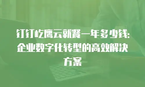 钉钉屹鹰云就餐一年多少钱：企业数字化转型的高效解决方案