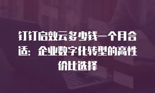 钉钉启效云多少钱一个月合适：企业数字化转型的高性价比选择