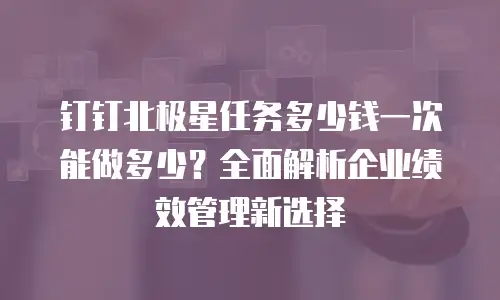 钉钉北极星任务多少钱一次能做多少？全面解析企业绩效管理新选择