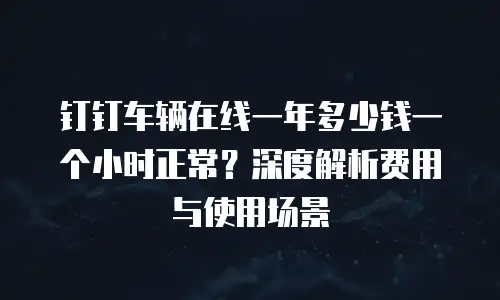 钉钉车辆在线一年多少钱一个小时正常？深度解析费用与使用场景