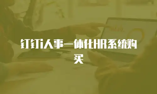 钉钉i人事一体化HR系统购买