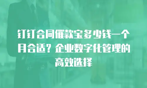 钉钉合同催款宝多少钱一个月合适？企业数字化管理的高效选择