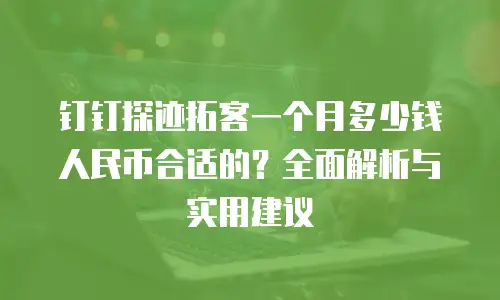 钉钉探迹拓客一个月多少钱人民币合适的？全面解析与实用建议