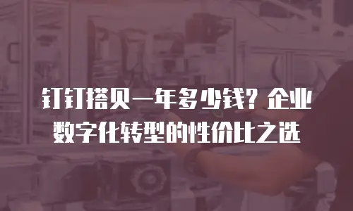 钉钉搭贝一年多少钱？企业数字化转型的性价比之选