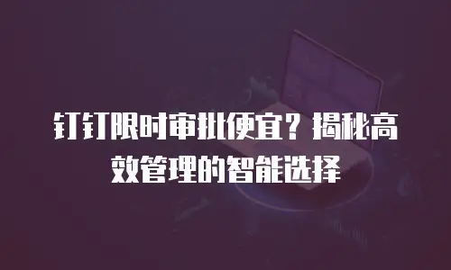 钉钉限时审批便宜？揭秘高效管理的智能选择