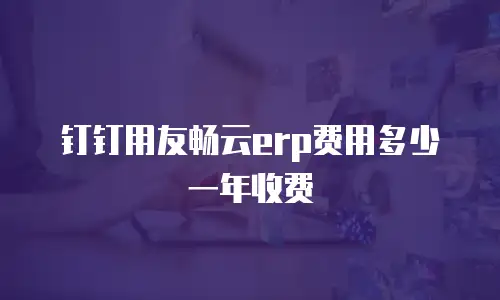 钉钉用友畅云erp费用多少一年收费