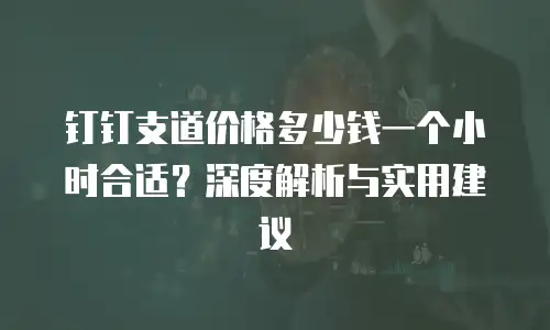 钉钉支道价格多少钱一个小时合适？深度解析与实用建议