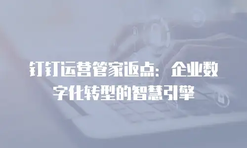 钉钉运营管家返点：企业数字化转型的智慧引擎