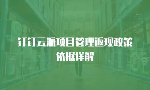 钉钉云派项目管理返现政策依据详解