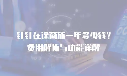 钉钉在途商旅一年多少钱？费用解析与功能详解