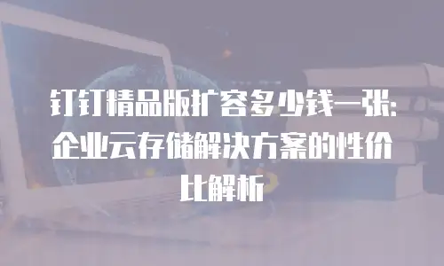 钉钉精品版扩容多少钱一张：企业云存储解决方案的性价比解析