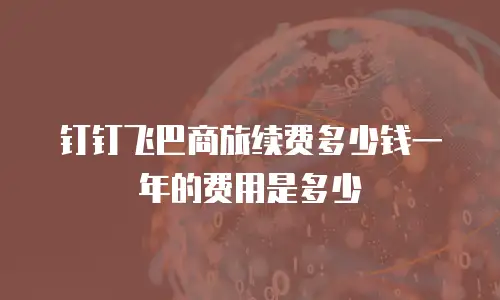 钉钉飞巴商旅续费多少钱一年的费用是多少