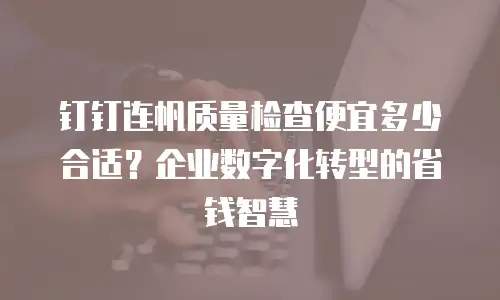 钉钉连帆质量检查便宜多少合适？企业数字化转型的省钱智慧