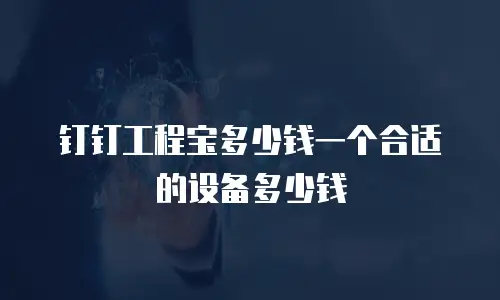 钉钉工程宝多少钱一个合适的设备多少钱